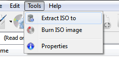 Extract files and folders from the ISO image