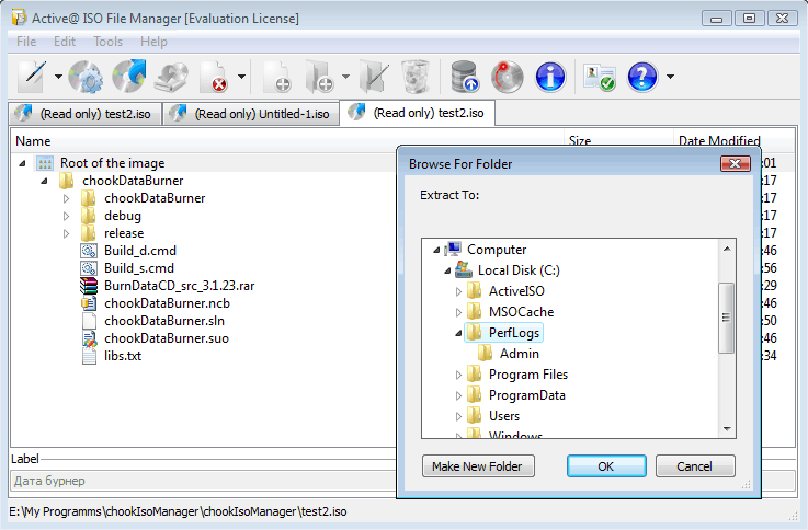 Extract files from ISO