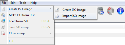 Import ISO image